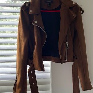 Cropped suede jacket